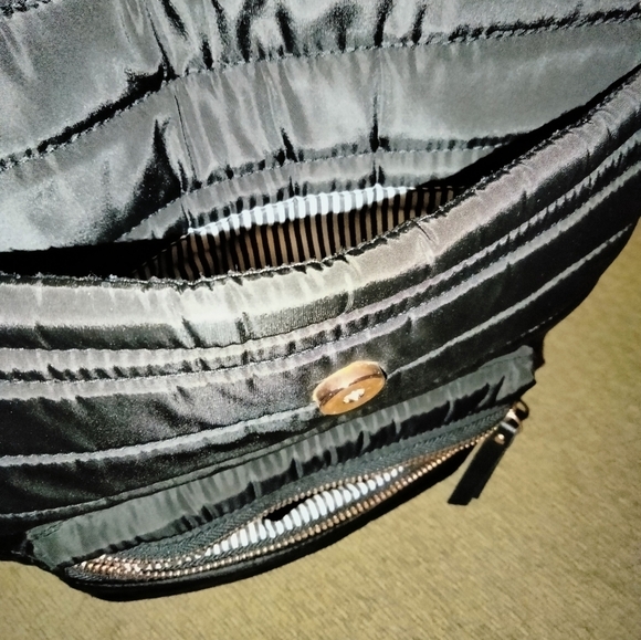 Black & Rose Gold Accent (Designer Inspired) Puffer Travel/Work/School Backpack - Picture 7 of 16